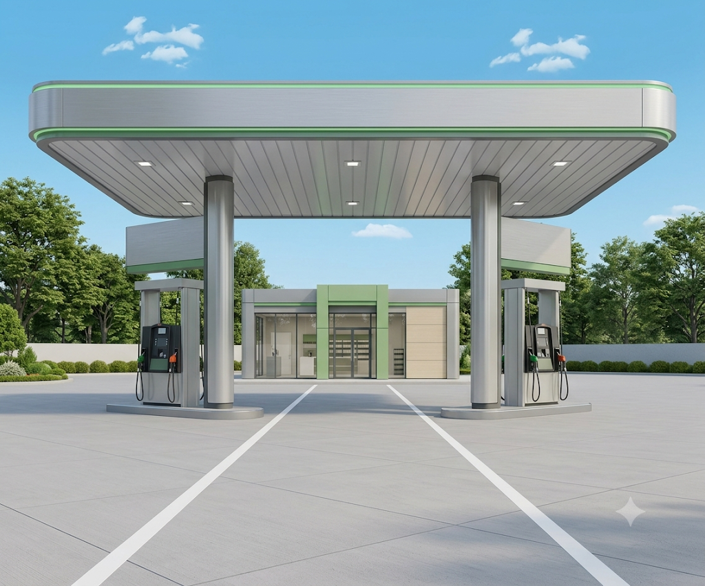 Modern petrol pump dealership in India